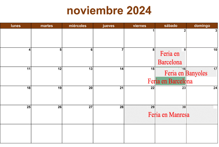 Ferias Noviembre 2024